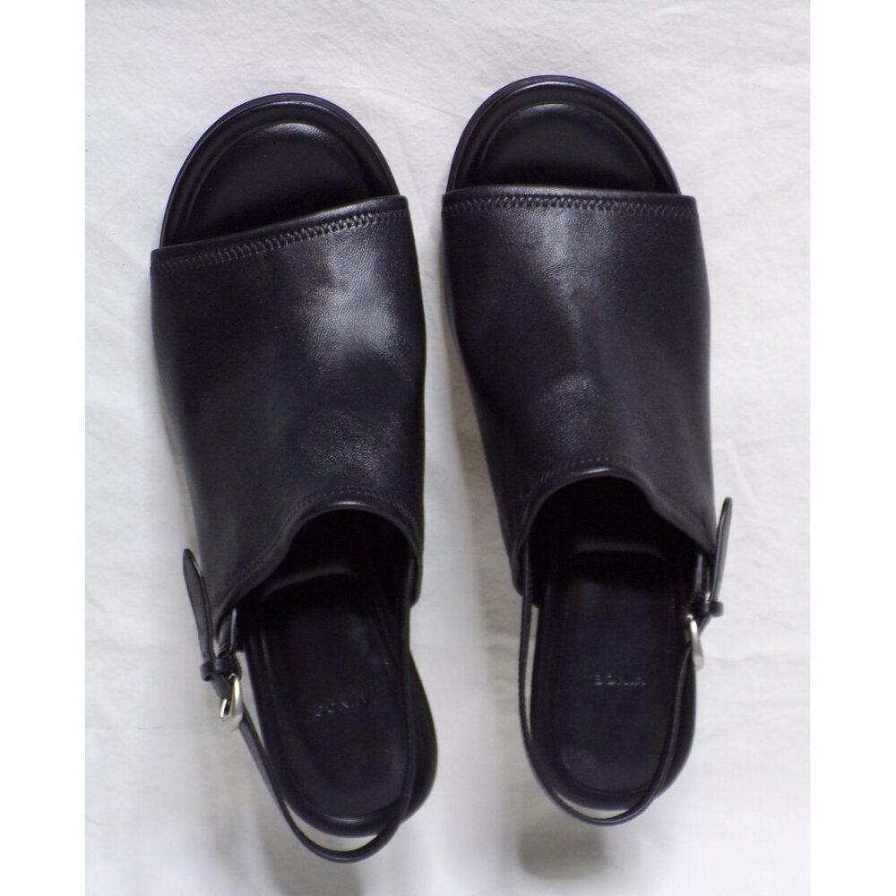 🆕VINCE Jana Slingback Heels Shoe Leather 9 Black - Picture 12 of 13